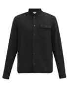 Matchesfashion.com Ymc - Delinquents Ribbed-collar Crepe Shirt - Mens - Black