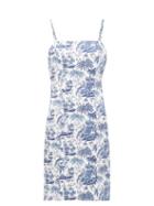 Matchesfashion.com Staud - Basset Tropical-print Cotton Dress - Womens - Blue White