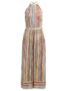 Matchesfashion.com Missoni Mare - Striped Knitted Mesh Halter Jumpsuit - Womens - Multi