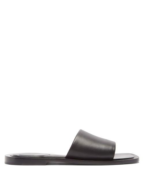 Balenciaga - Void Leather Slides - Mens - Black