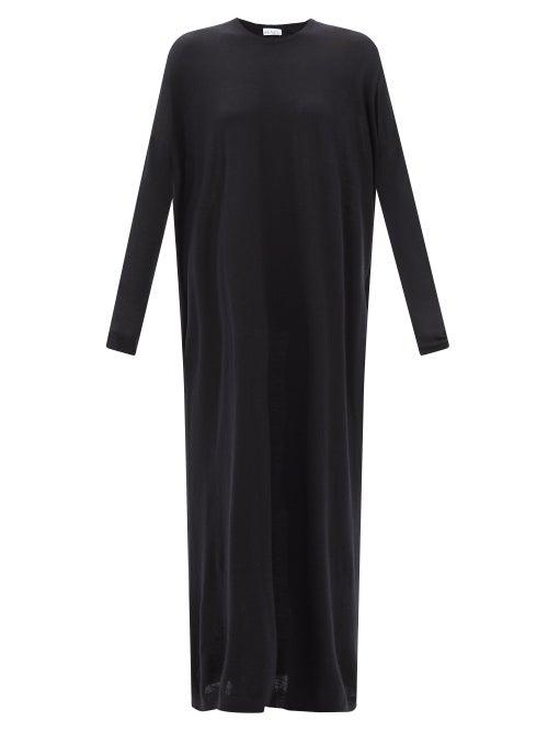 Raey - Responsible-cashmere Dropped-shoulder Knit Dress - Womens - Black