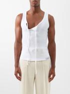 S.s. Daley - Logo-patch Ribbed Organic-cotton Jersey Tank Top - Mens - White