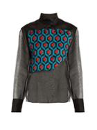 Delpozo Asymmetric-panel Silk-organza Blouse
