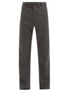 Matchesfashion.com Martine Rose - High-rise Jacquard-woven Wool Trousers - Mens - Grey