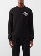 Alexander Mcqueen - Beaded Wool Sweater - Mens - Black Silver