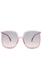 Matchesfashion.com Fendi - Oversized Square Acetate Sunglasses - Womens - Light Pink