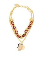 Matchesfashion.com Lizzie Fortunato - Elba Layered Charm Gold Plated Necklace - Womens - Brown