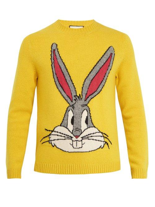 Matchesfashion.com Gucci - Bugs Bunny Wool Sweater - Mens - Yellow
