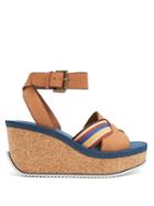 See By Chloé Leather Cork-sole Platform Sandals