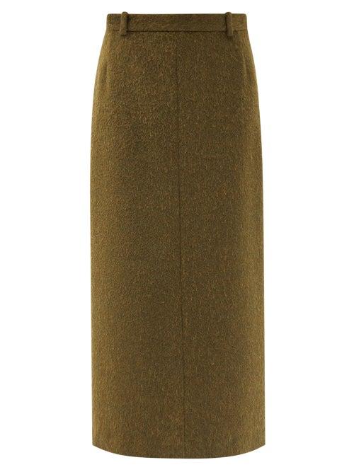 The Row - Luun Straight-cut Felted Skirt - Womens - Khaki