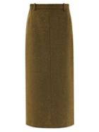 The Row - Luun Straight-cut Felted Skirt - Womens - Khaki