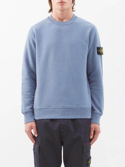 Stone Island - Logo-patch Cotton-jersey Sweatshirt - Mens - Dark Blue