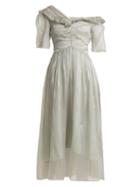 Matchesfashion.com Preen By Thornton Bregazzi - Jacinta One Shoulder Silk Organza Dress - Womens - Grey