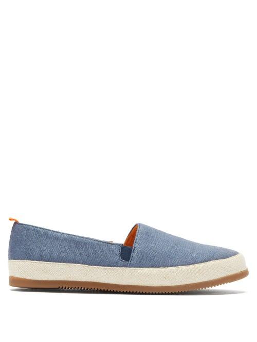 Matchesfashion.com Mulo - Linen Espadrilles - Mens - Blue