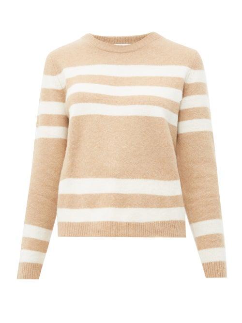 Matchesfashion.com Allude - Striped Cashmere Blend Sweater - Womens - Brown Multi