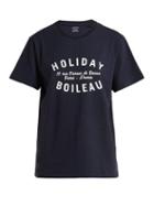 Matchesfashion.com Holiday Boileau - Printed Cotton T Shirt - Womens - Navy