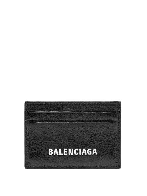 Matchesfashion.com Balenciaga - Explorer Logo Debossed Leather Cardholder - Mens - Black
