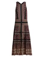 Sea Ezri Crochet-trimmed Printed Georgette Dress