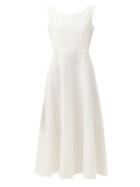 Matchesfashion.com Gioia Bini - Anya Sweetheart-back Linen Maxi Dress - Womens - White