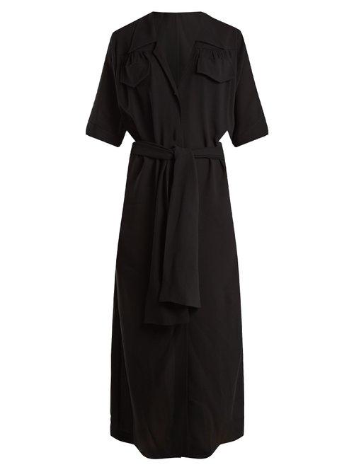 Matchesfashion.com Raey - Crepe Shirtdress - Womens - Black