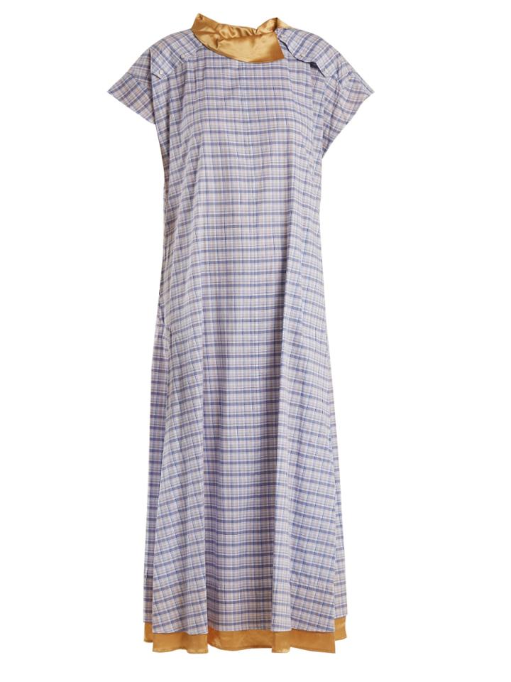 Toga Check-print Cotton-poplin Dress