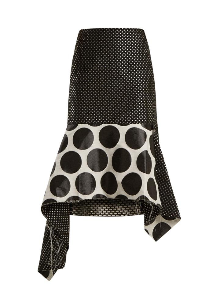 Marques'almeida Polka-dot Jacquard Asymmetric-hem Skirt