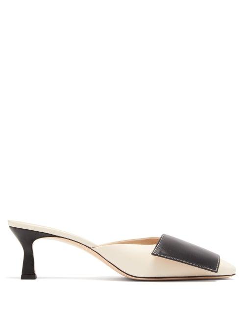 Matchesfashion.com Wandler - Isa Panelled Leather Mules - Womens - Black White