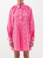 Evi Grintela - Imone Broderie-anglaise Cotton Mini Dress - Womens - Fuschia