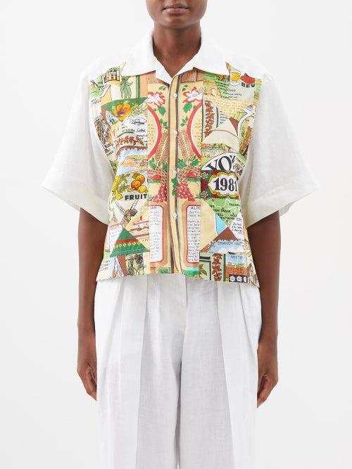 S.s. Daley - One Of A Kind Patchwork Upcycled Shirt - Womens - White Multi
