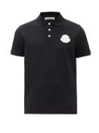 Matchesfashion.com Moncler - Logo-appliqu Cotton-piqu Polo Shirt - Mens - Dark Navy