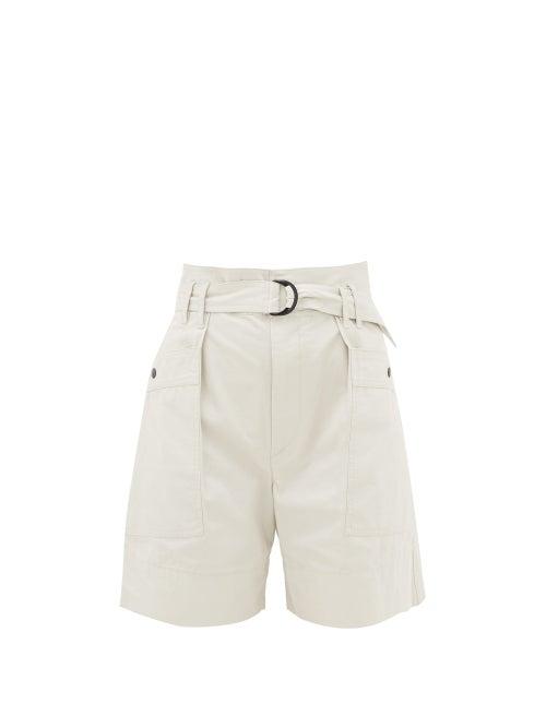 Matchesfashion.com Isabel Marant Toile - Zayna Cotton-twill Cargo Shorts - Womens - Ivory