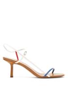 Matchesfashion.com The Row - Bare Mid-heel Leather Sandals - Womens - White Blue