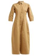 Matchesfashion.com Jil Sander - Garden Cotton Poplin Shirt Dress - Womens - Brown