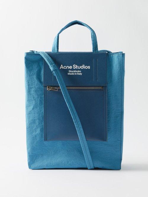 Acne Studios - Baker Out Small Canvas And Leather Toe Bag - Mens - Light Blue