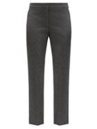 Matchesfashion.com Alexander Mcqueen - Straight-leg Cropped Wool-flannel Trousers - Womens - Grey
