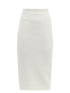 Matchesfashion.com Roland Mouret - Arreton Wool Crepe Pencil Skirt - Womens - White