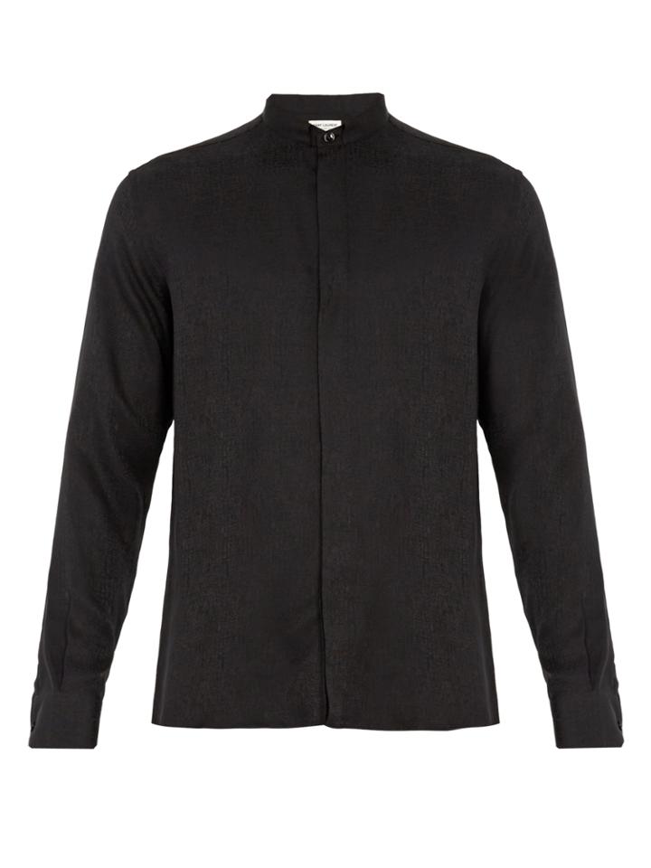 Saint Laurent Single-cuff Silk-jacquard Shirt