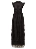 Matchesfashion.com Brock Collection - Patricia Ruffled Guipure Lace Dress - Womens - Black