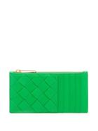 Ladies Accessories Bottega Veneta - Zipped Intrecciato Leather Cardholder - Womens - Green