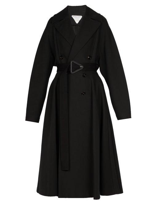 Bottega Veneta - Triangle-buckle Canvas Trench Coat - Womens - Black