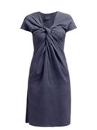 Matchesfashion.com Loup Charmant - Gilgo Knotted Cotton Gauze Mini Dress - Womens - Dark Blue