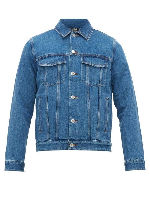 Matchesfashion.com A.p.c. - Charles Washed Denim Jacket - Mens - Blue