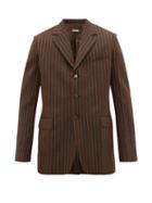 Matchesfashion.com Marni - Pinstripe Single Breasted Wool Blazer - Mens - Orange Multi