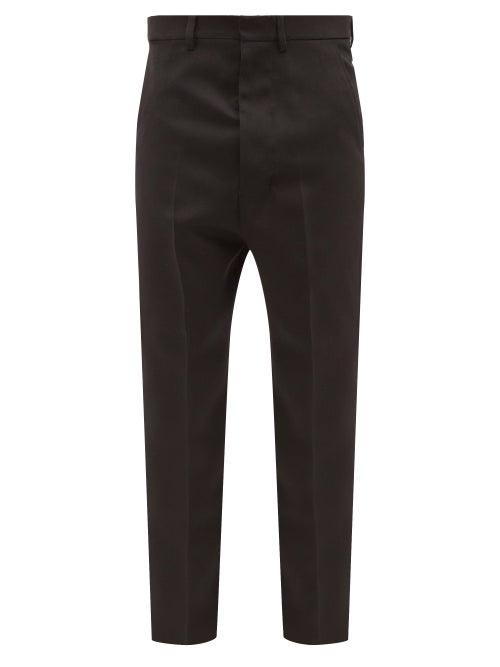 Ami - Pleated Wool Straight-leg Trousers - Mens - Black