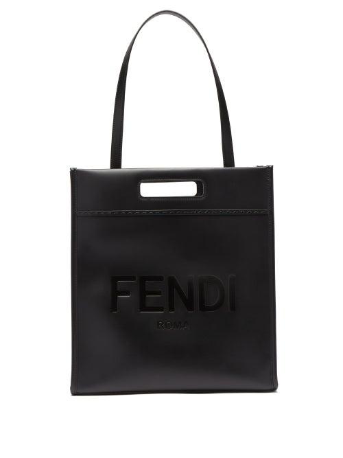 Mens Bags Fendi - Logo-debossed Leather Tote Bag - Mens - Black