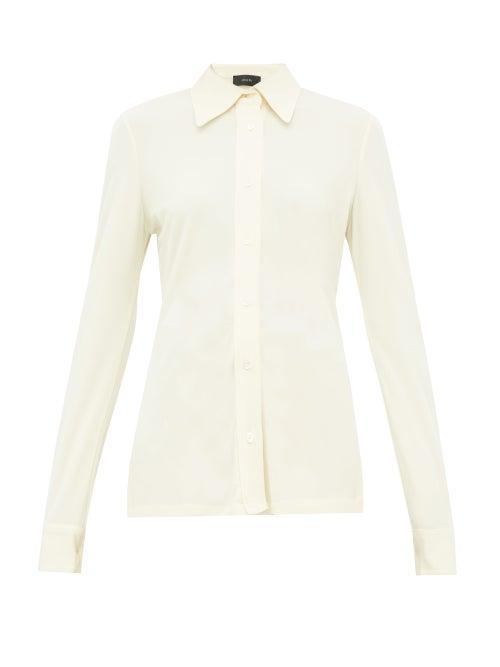 Matchesfashion.com Joseph - Crepe Jersey Shirt - Womens - Cream