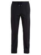 Matchesfashion.com Valentino - Pintucked Wool Blend Trousers - Mens - Navy