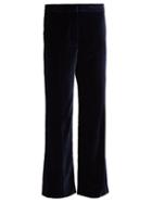 Matchesfashion.com Stella Mccartney - Kick Flare Cropped Velvet Trousers - Womens - Navy