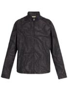 Matchesfashion.com Bottega Veneta - Intrecciato Print Windbreaker Jacket - Mens - Black