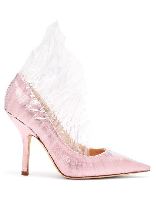 Matchesfashion.com Midnight 00 - Shell Metallic Pvc Pumps - Womens - Light Pink